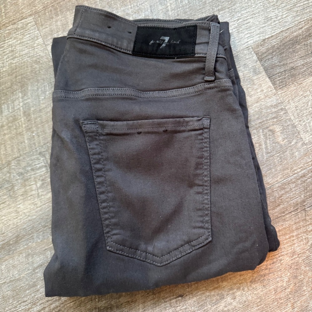 7 For All Mankind Luxe Sport Slimmy Jeans 32x34 Charcoal Gray Soft Stretch